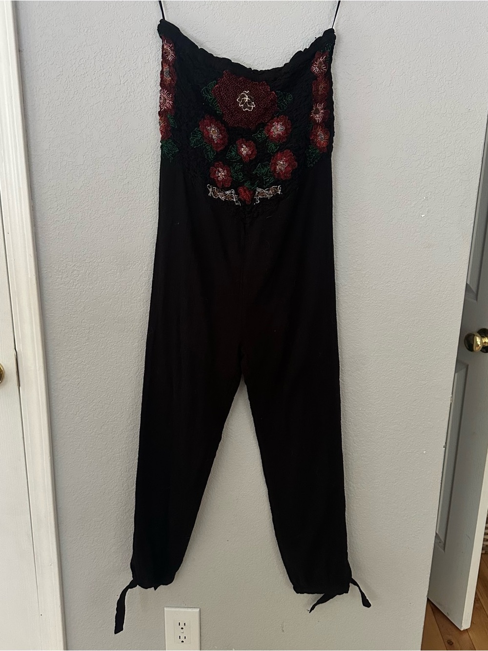 Free People Black Karan Smocked Jumpsuit
